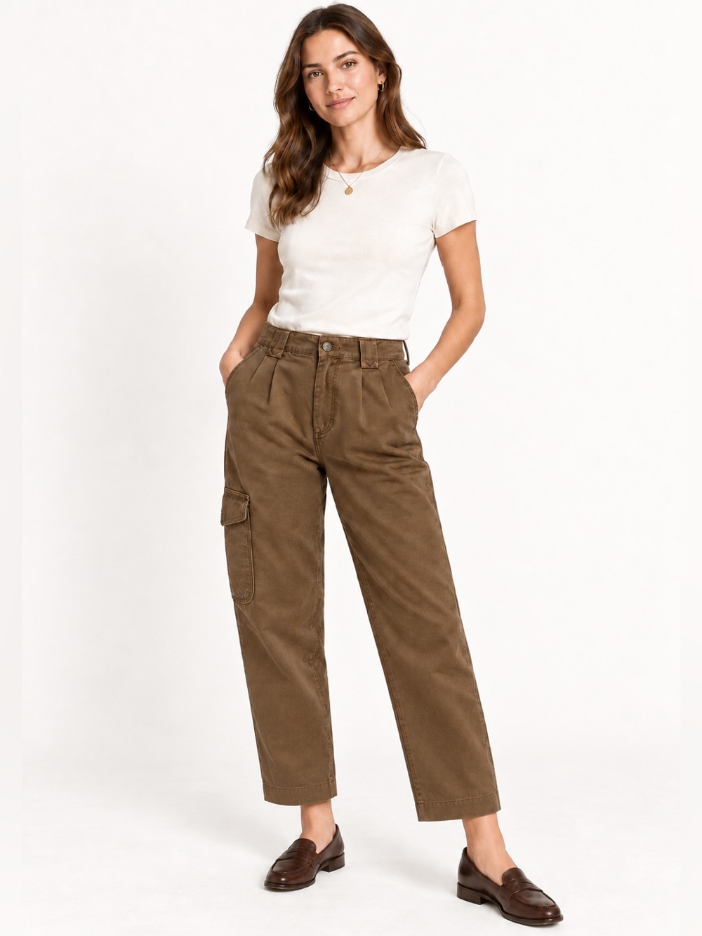 Lucky Brand Relaxed Cropped Cargo Pants 25 NWT